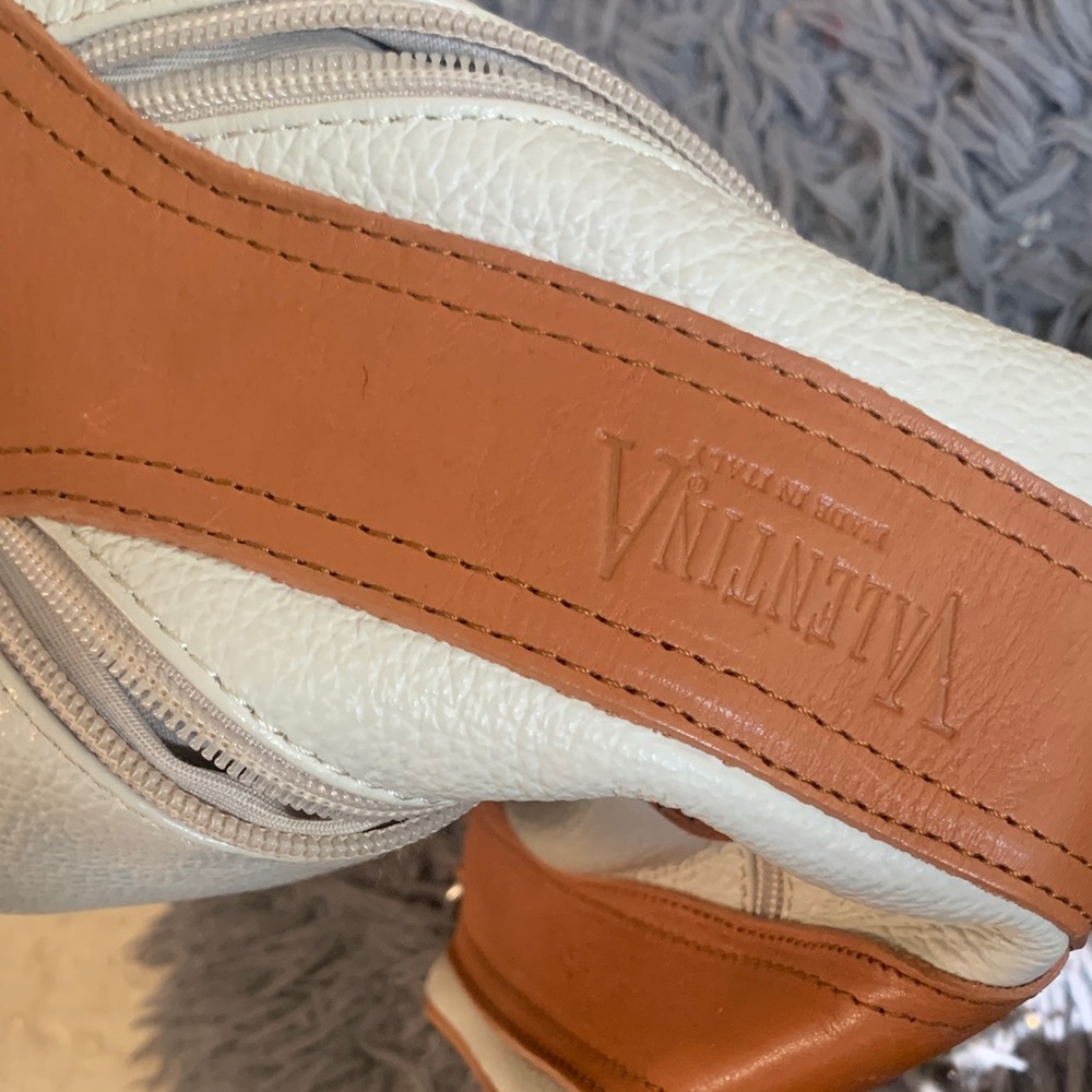 Valentino Cream and Brown Leather Handbag